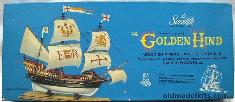 Scientific The Golden Hind Flagship of Sir Francis Drake - 20 Inch Long Wooden Ship Model, 177-2195 plastic model kit